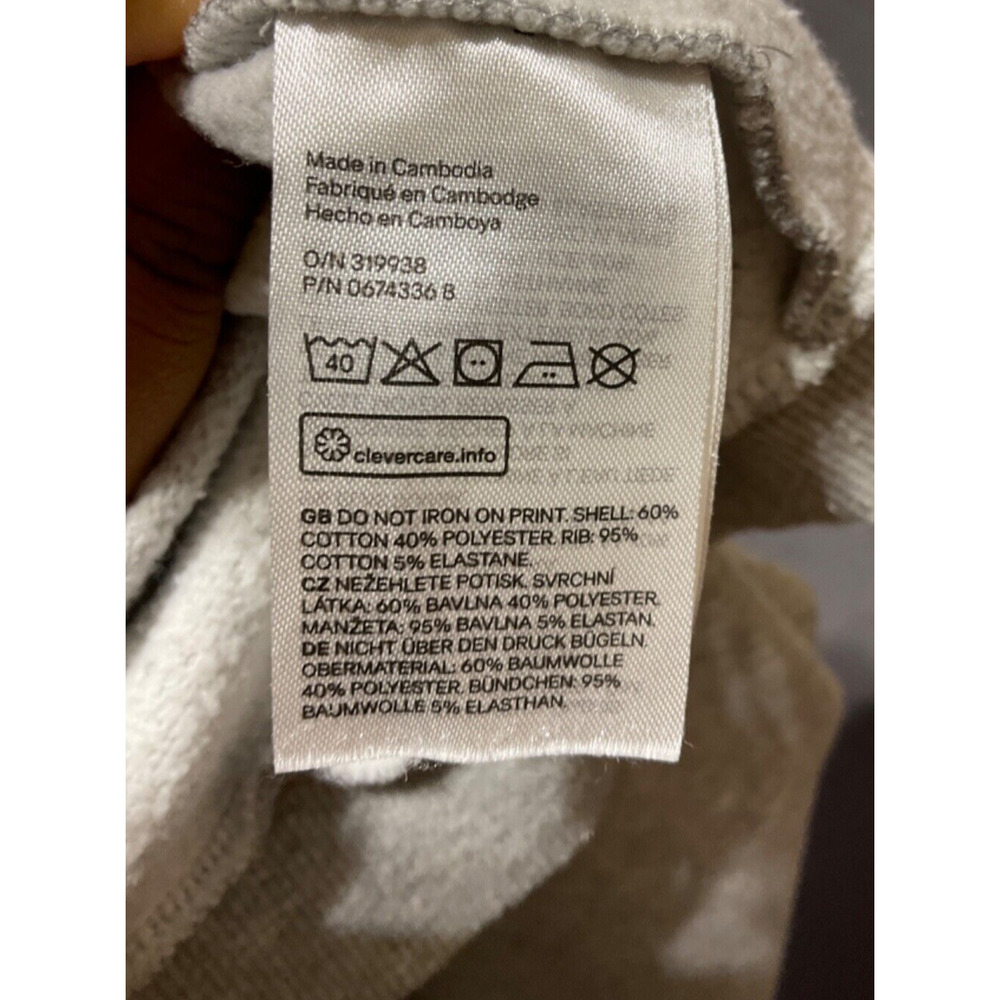 H&M Divided Manhattan USA Gray Cropped Sweater 1/4 Zip Size L Collared - flaw - Picture 3 of 5